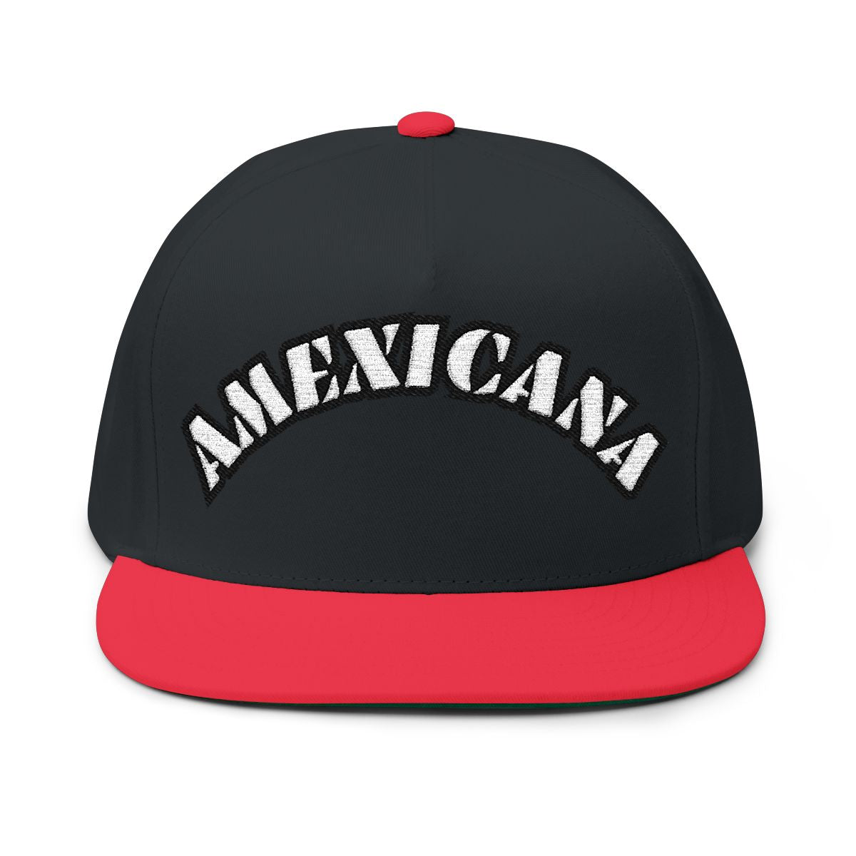 Black and Red AMEXICANA Embroidered Cap Snapback Hat