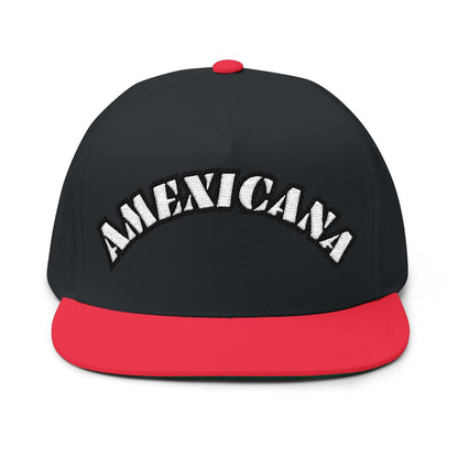 Black and Red AMEXICANA Embroidered Cap Snapback Hat