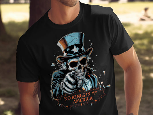 No Kings in My America Skull Graphic T-Shirt product type