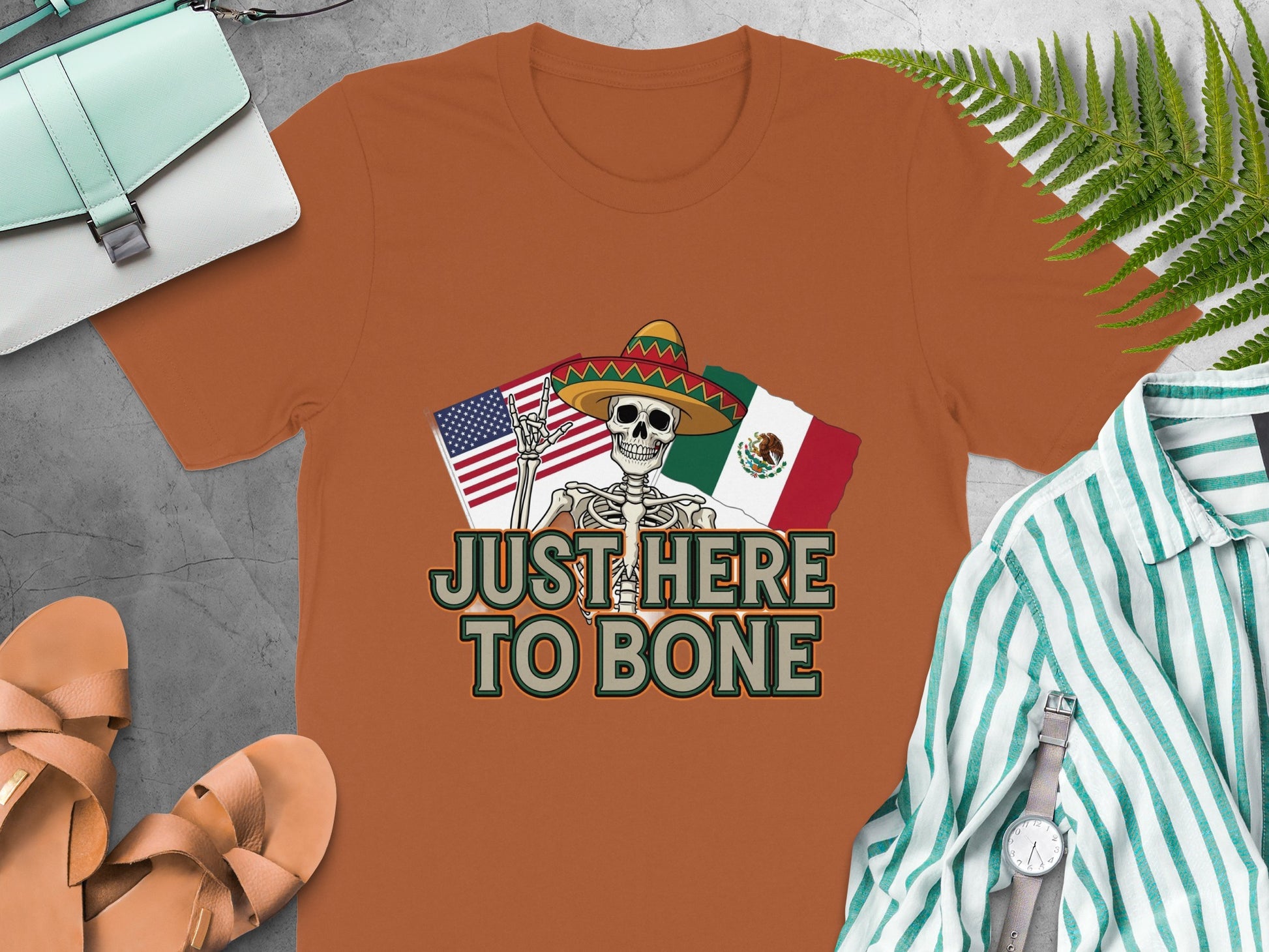 Just Here To Bone Skeleton Graphic T-Shirt product type