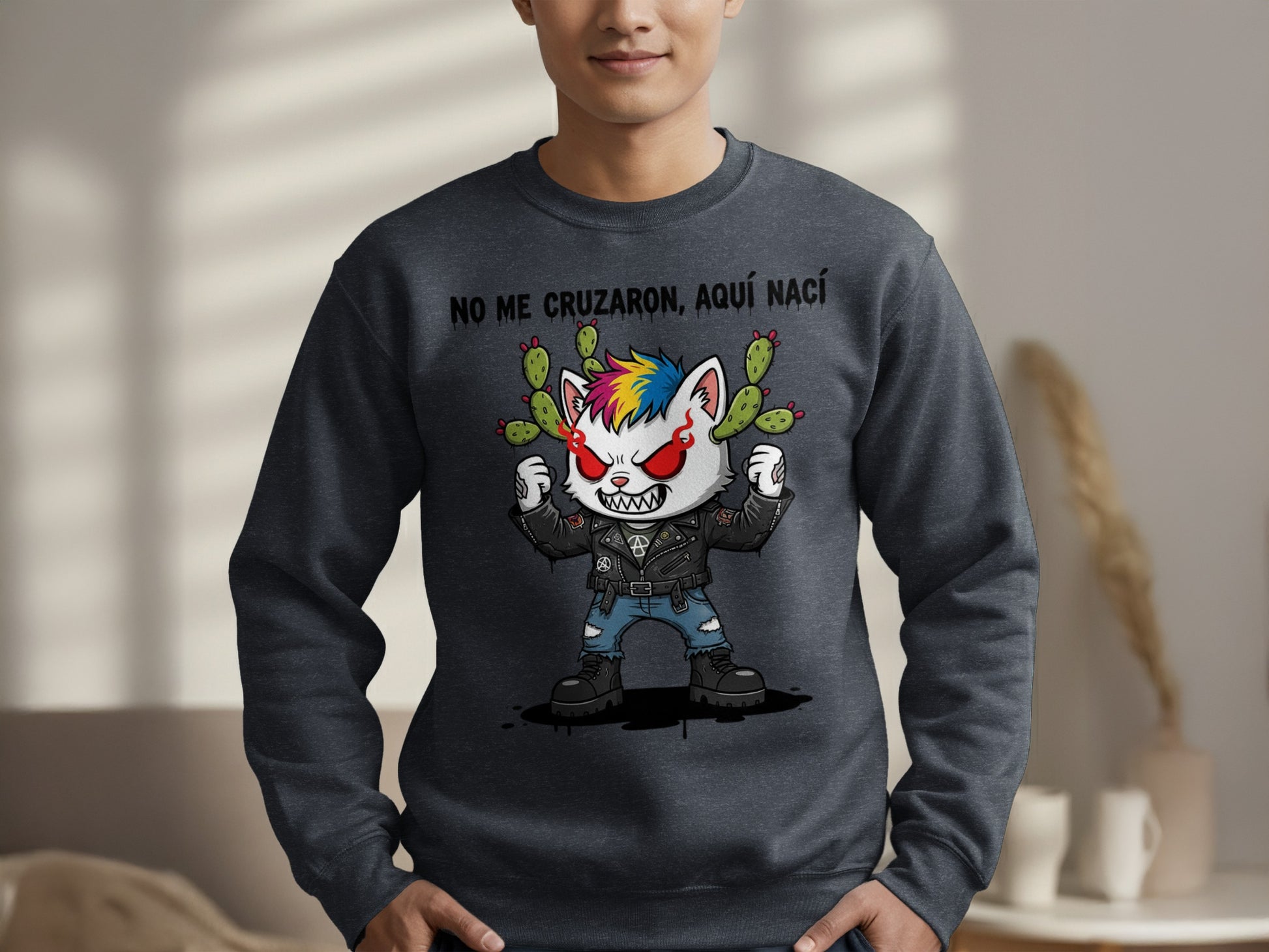 Vibrant Design No Me Cruzaron Aquí Nací Sweatshirt product