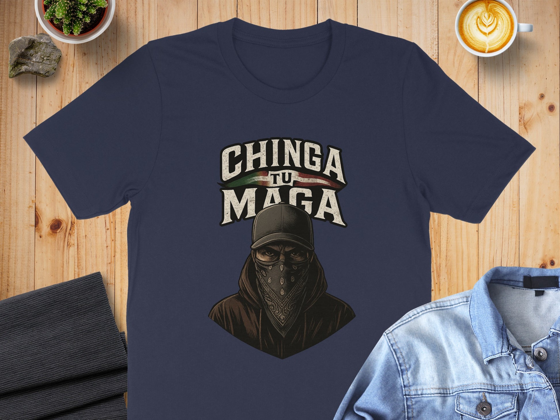 Chinga Tu Maga Masked Person Graphic T-Shirt product
