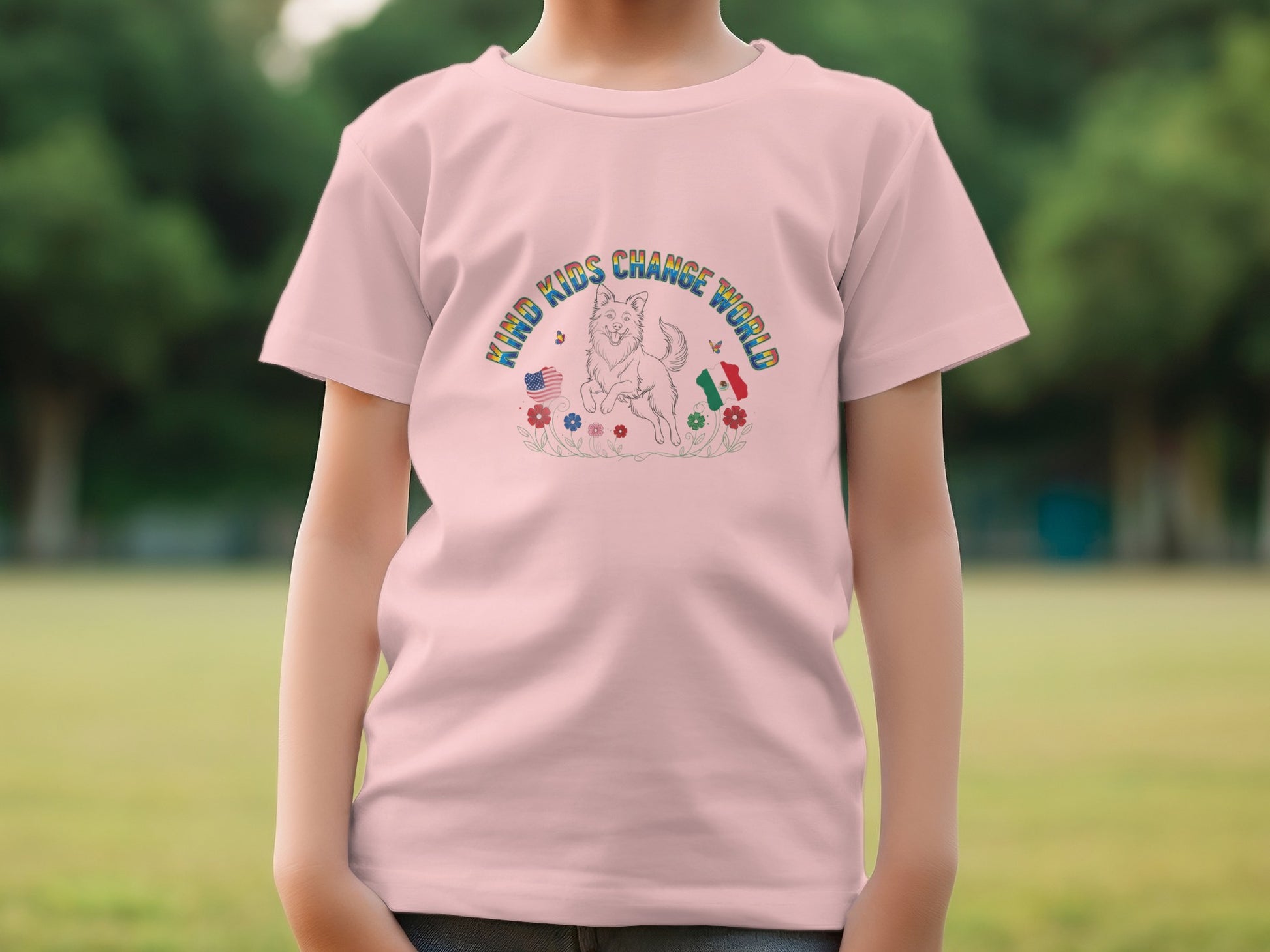 Kind Kids Change World Cute Dog Unisex T-shirt