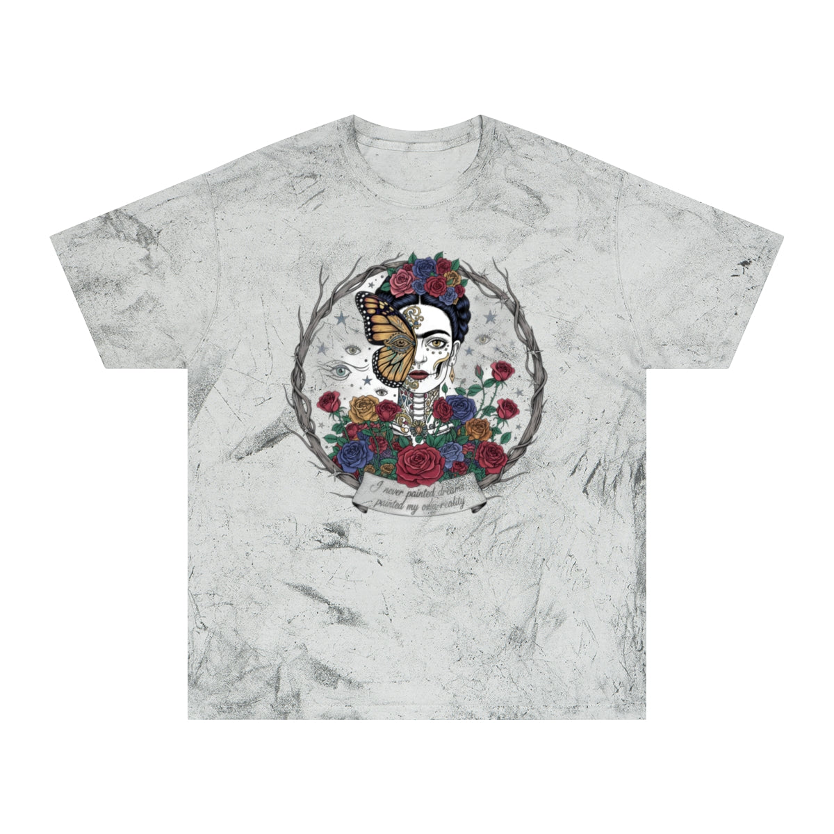 Butterfly and Roses Artistic Design Graphic Tee