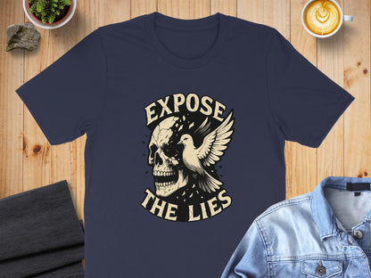 Expose the Lies Skull and Dove Graphic Shirt product