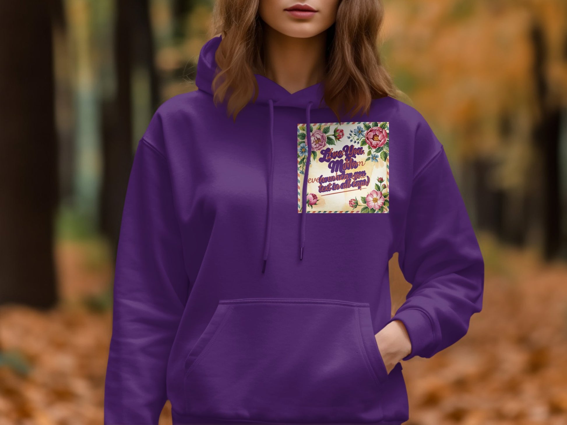 Stylish Floral Graphic Purple Hoodie product