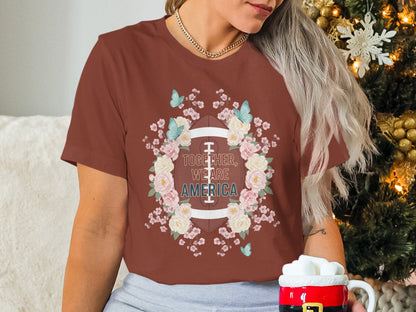 Together We Are America Football Floral Shirt