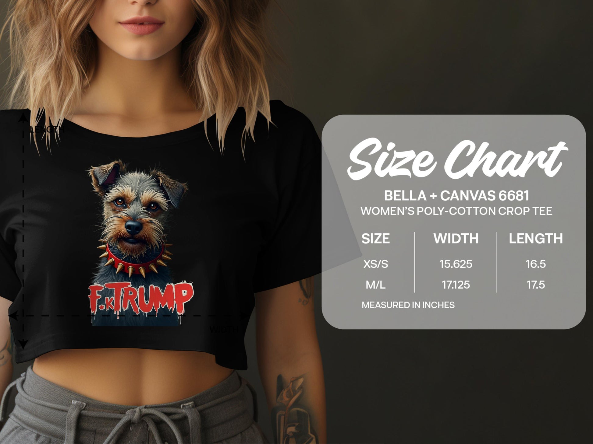 Dog with Funny Text Ladies Graphic Crop Tee product