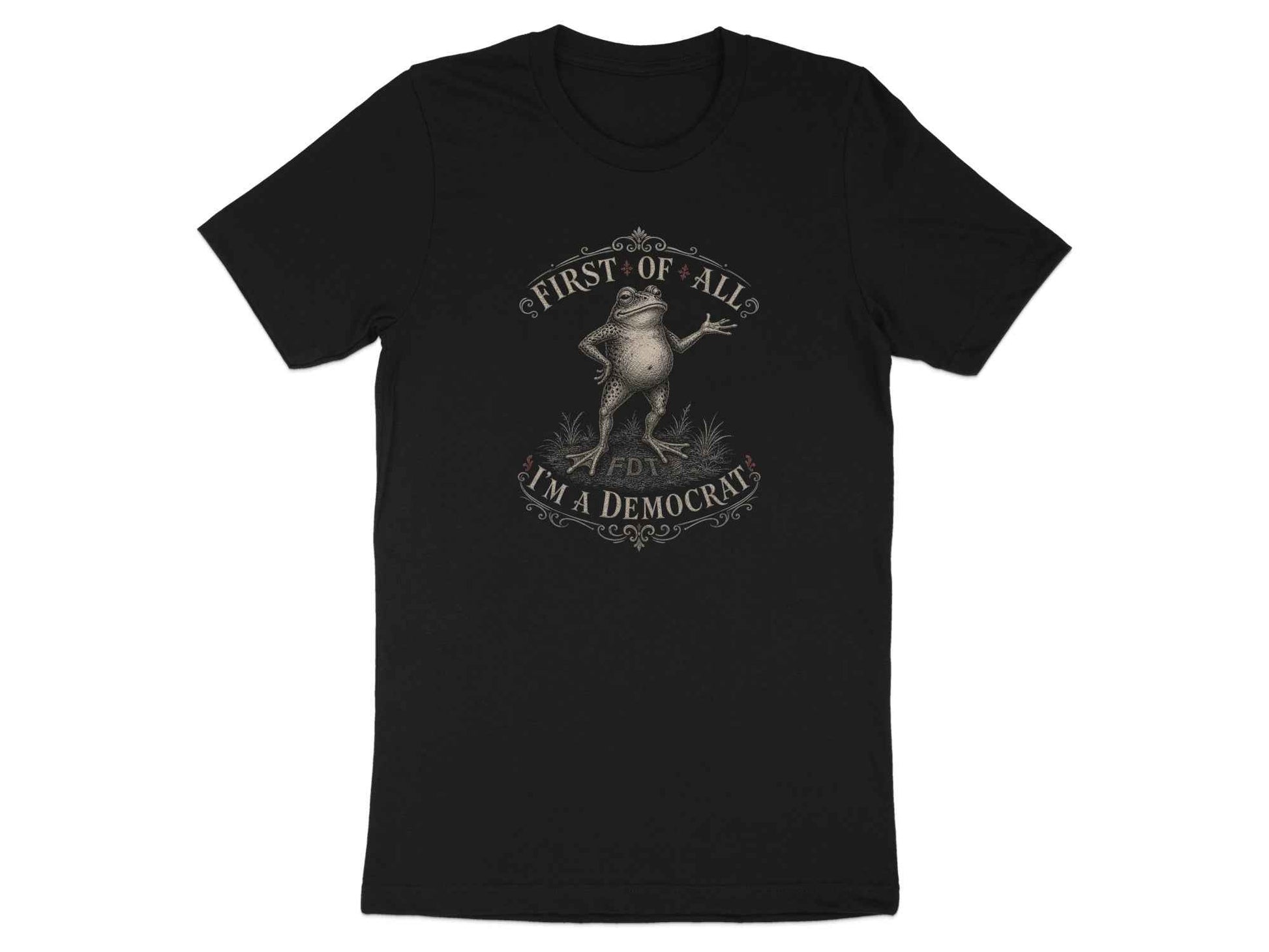 Whimsical Democrat Frog Statement T-Shirt