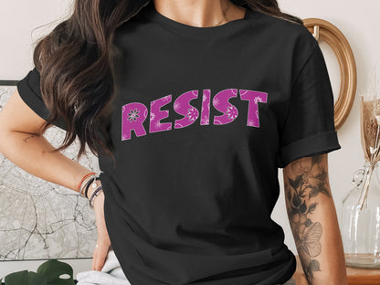 Bold Floral Resist Print T-Shirt Perfect for Activists