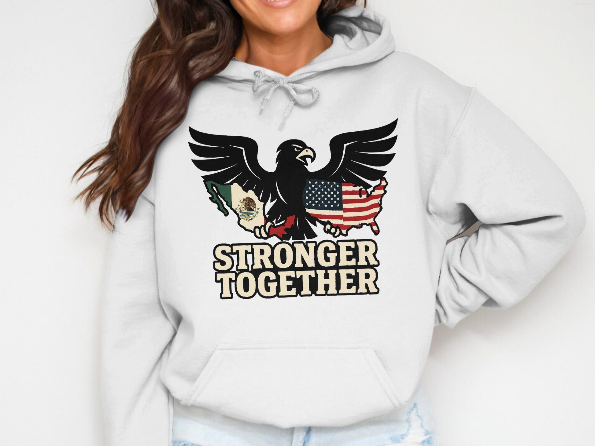 Stronger Together Eagle and Flags Hoodie product
