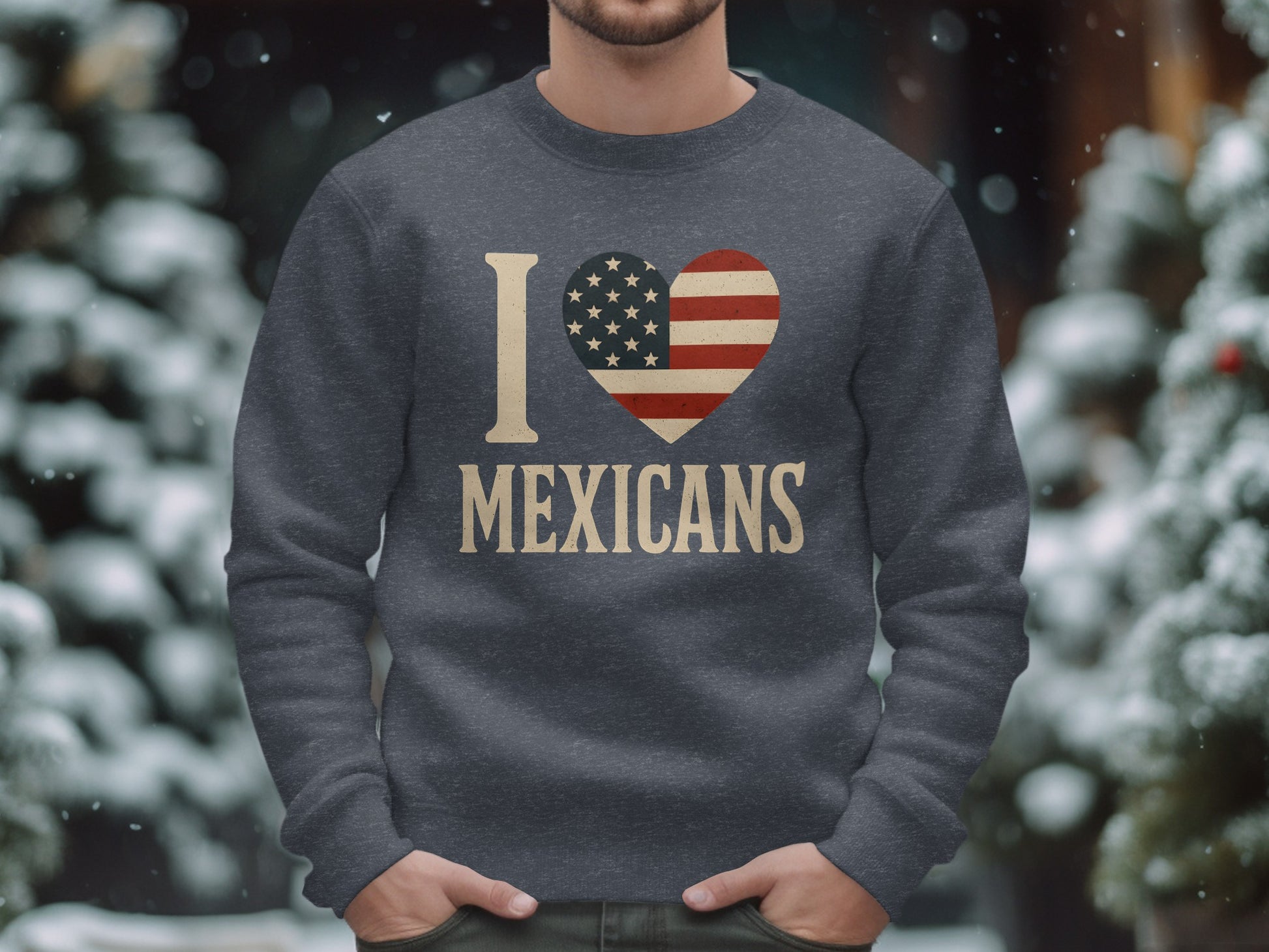 I Heart Mexicans American Flag Design Sweatshirt product type