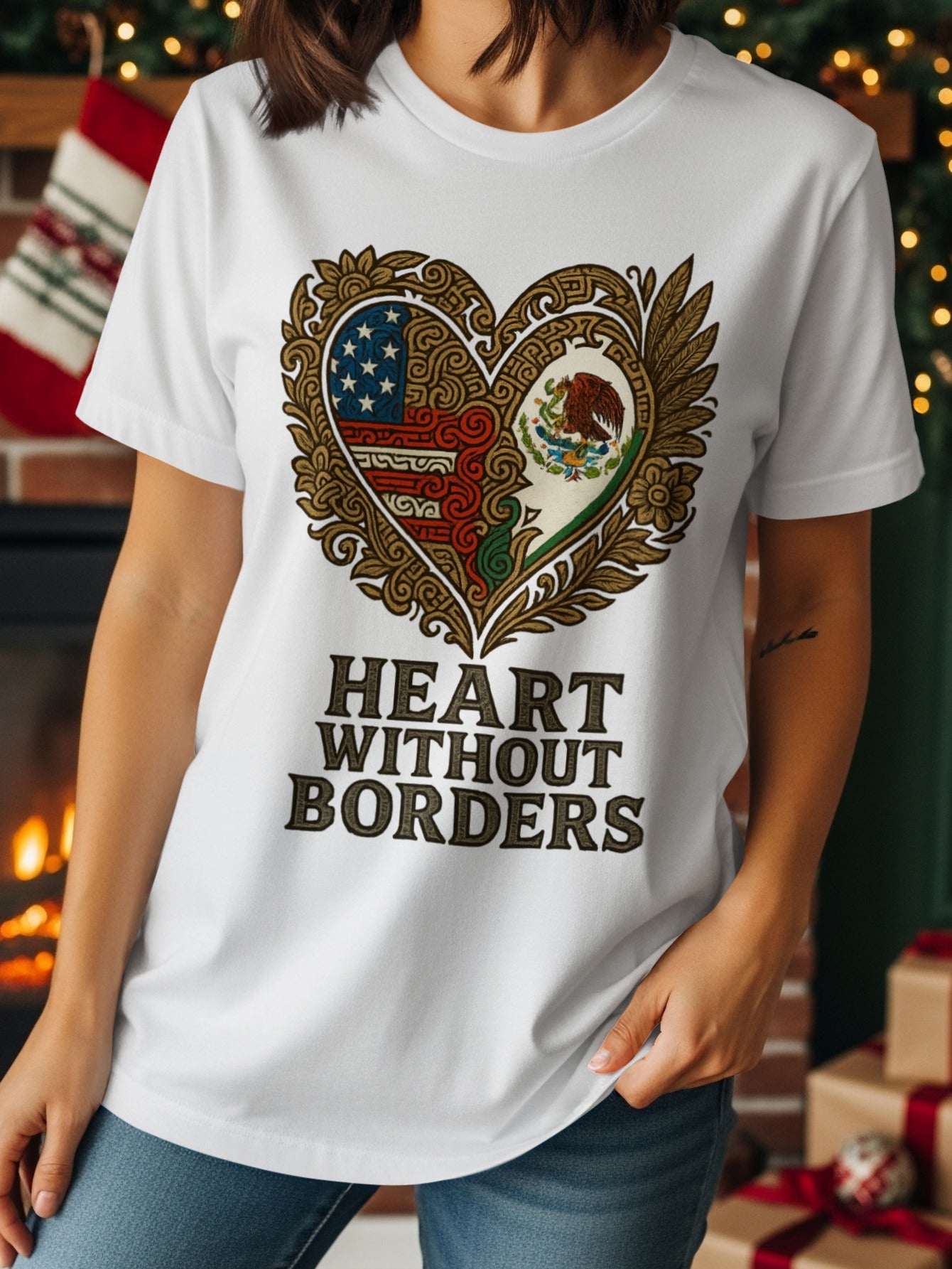 Heart Without Borders Patriotic White T-Shirt