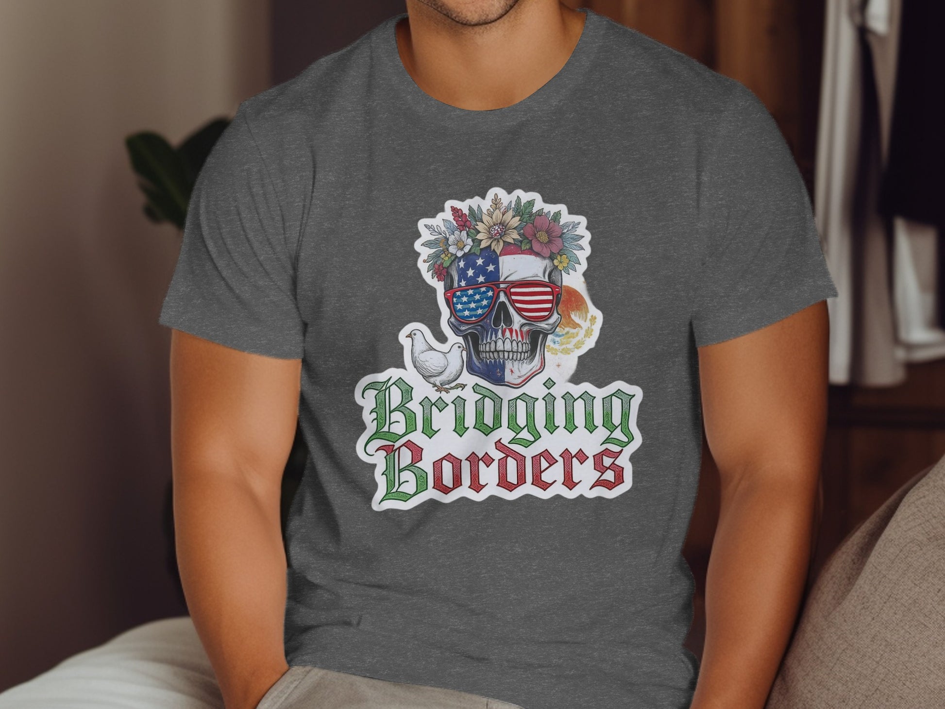 Bridging Borders Skull and Dove Graphic T-Shirt product type