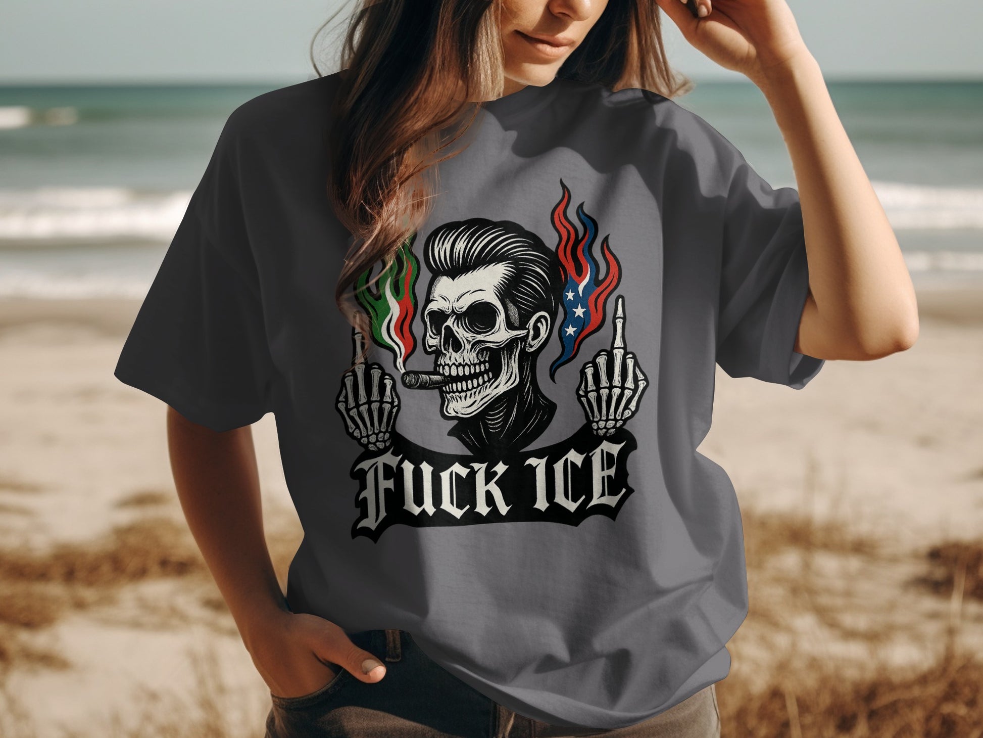 Edgy Skull Graphic Tee with Bold Statement product