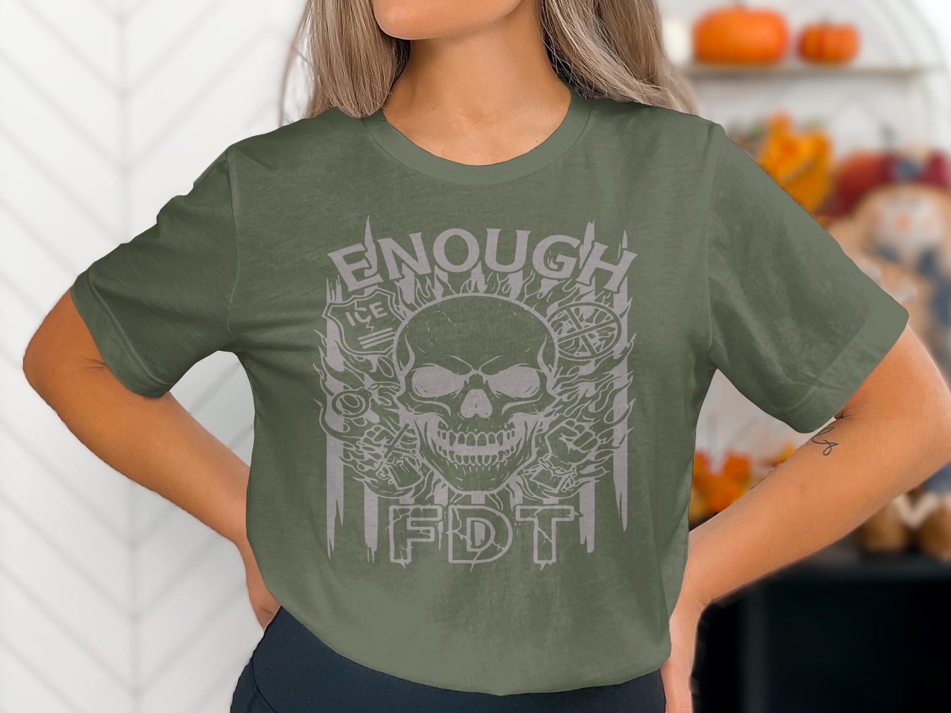 Enough FDT Graphic Skull Flame Unisex T-Shirt