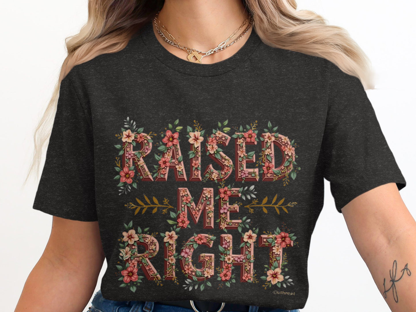 Raised Me Right Floral Graphic T-Shirt product type