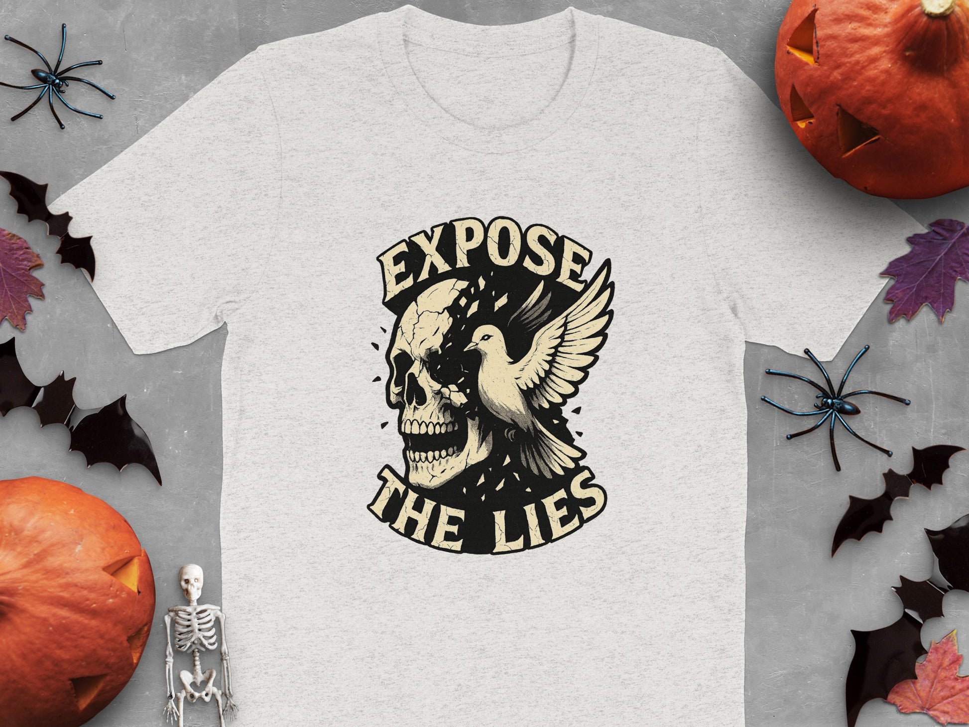 Expose The Lies Skull And Dove Design T Shirt product type