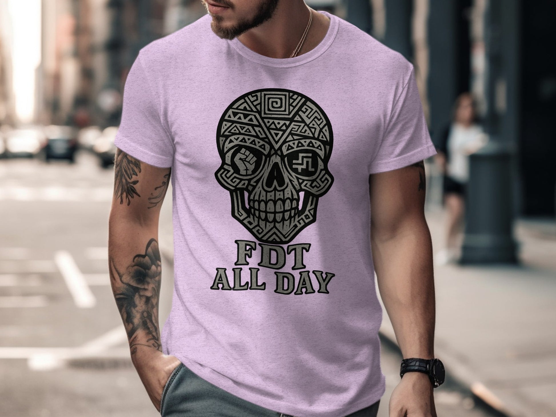 Unique Skull Design FDT All Day Short Sleeve T-Shirt
