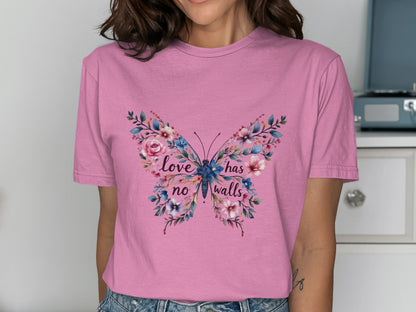 Love Has No Walls Floral Butterfly T-Shirt product type