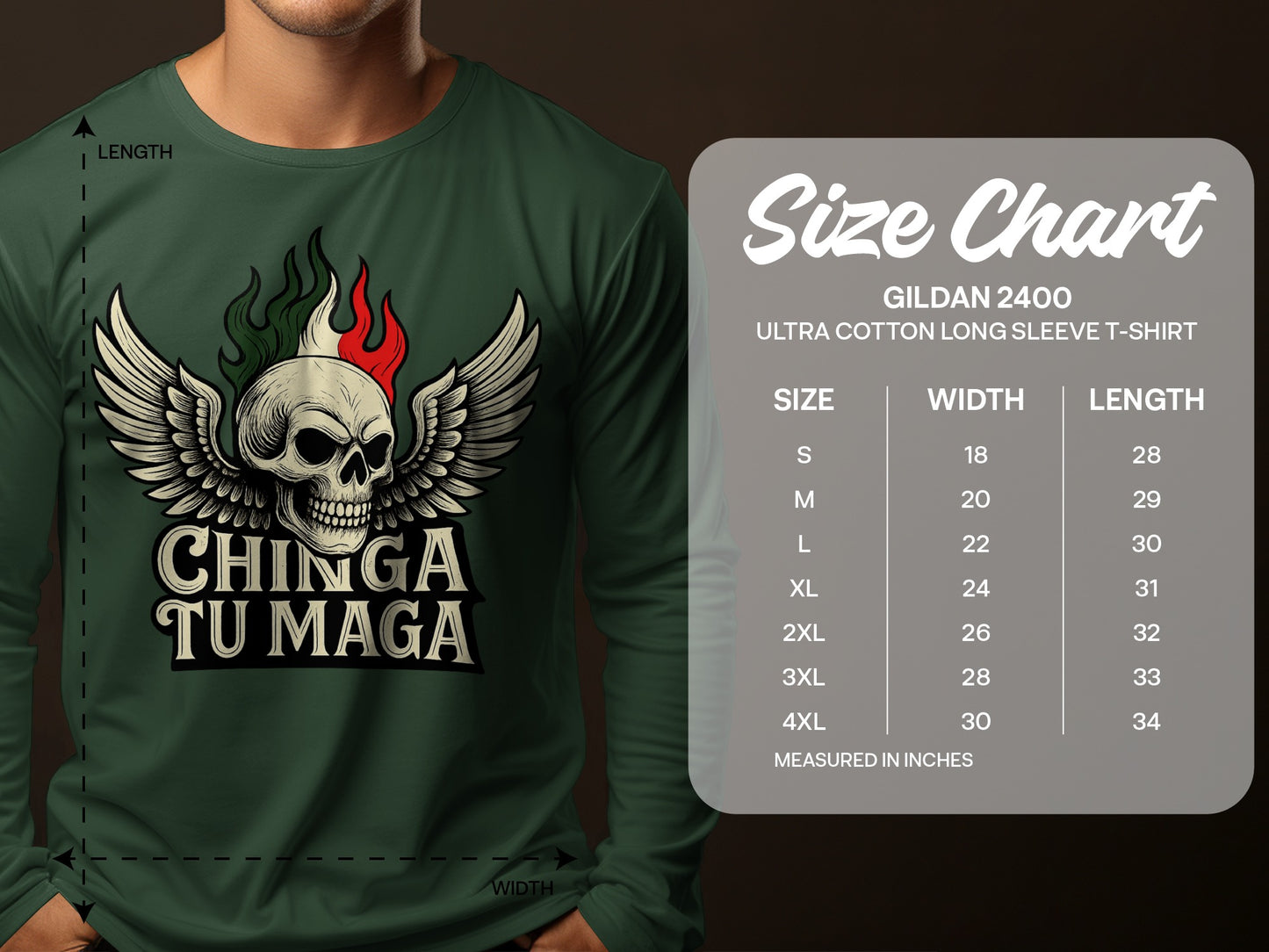 Chinga Tu Maga Graphic Gildan Long Sleeve T Shirt