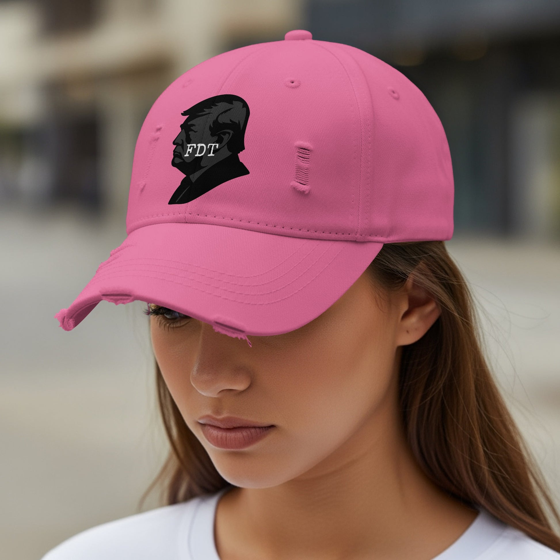 Pink FDT Logo Embroidered Adjustable Baseball Cap product