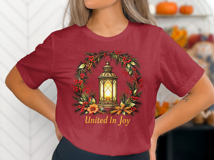 United In Joy Lantern Wreath Design Shirt