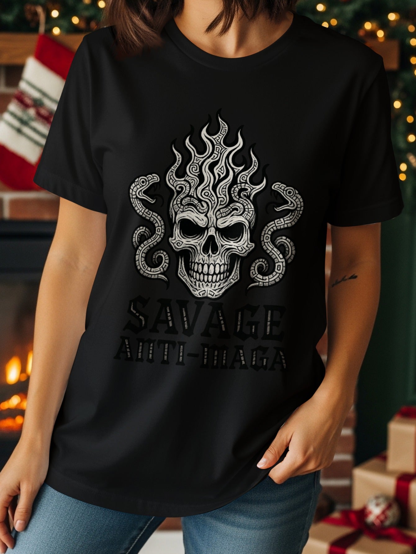 Savage Skull Snake Graphic Tee