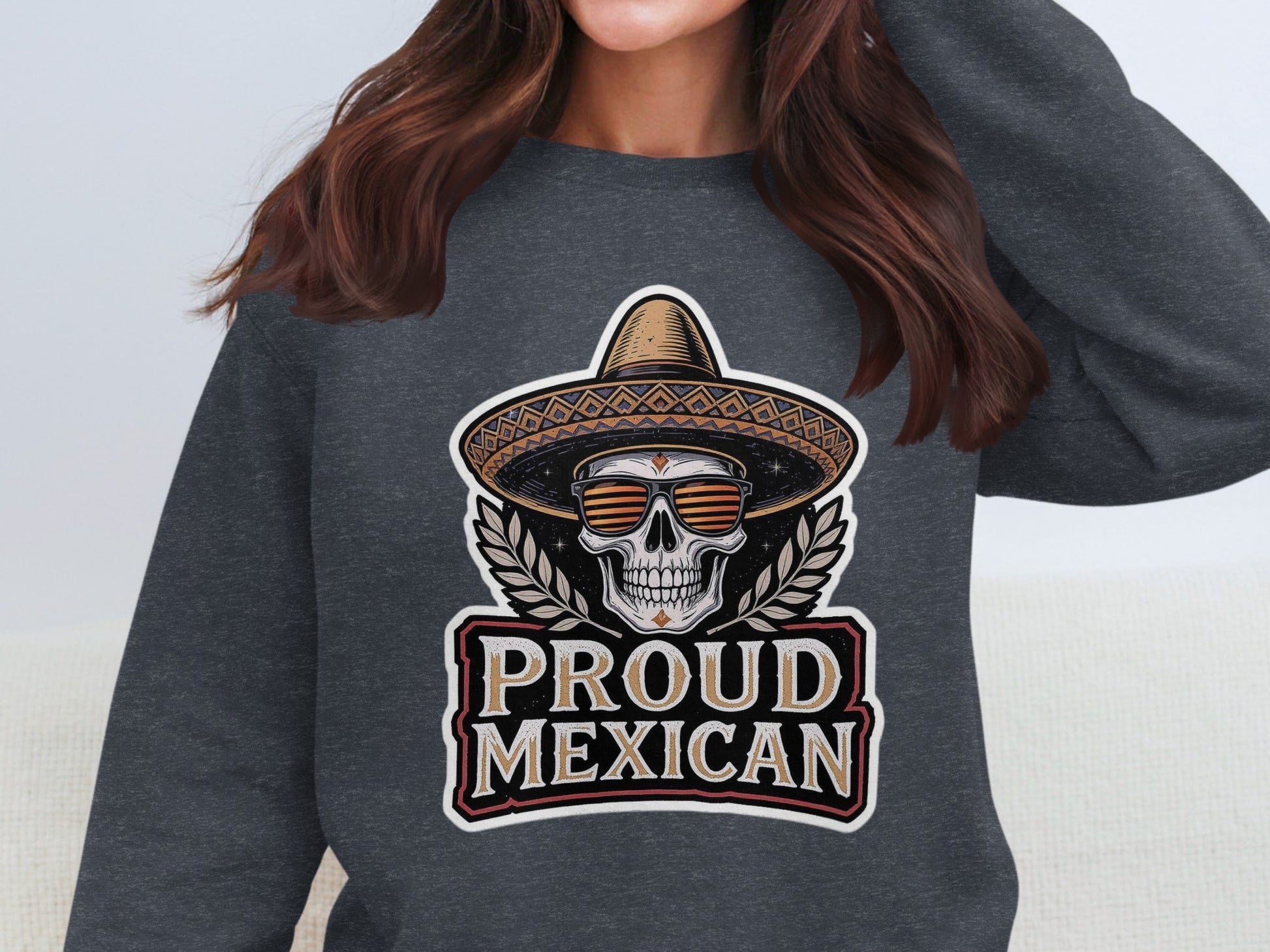 Proud Mexican Skull Sombrero Graphic Sweatshirt product