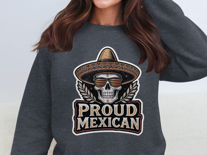 Proud Mexican Skull Sombrero Graphic Sweatshirt product