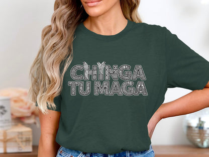 Chinga Tu Maga Graphic Tee Shirt casual product