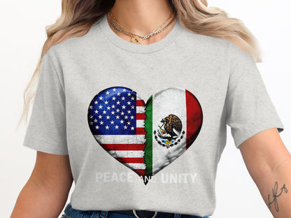 Peace and Unity Heart Flags Graphic T-Shirt product