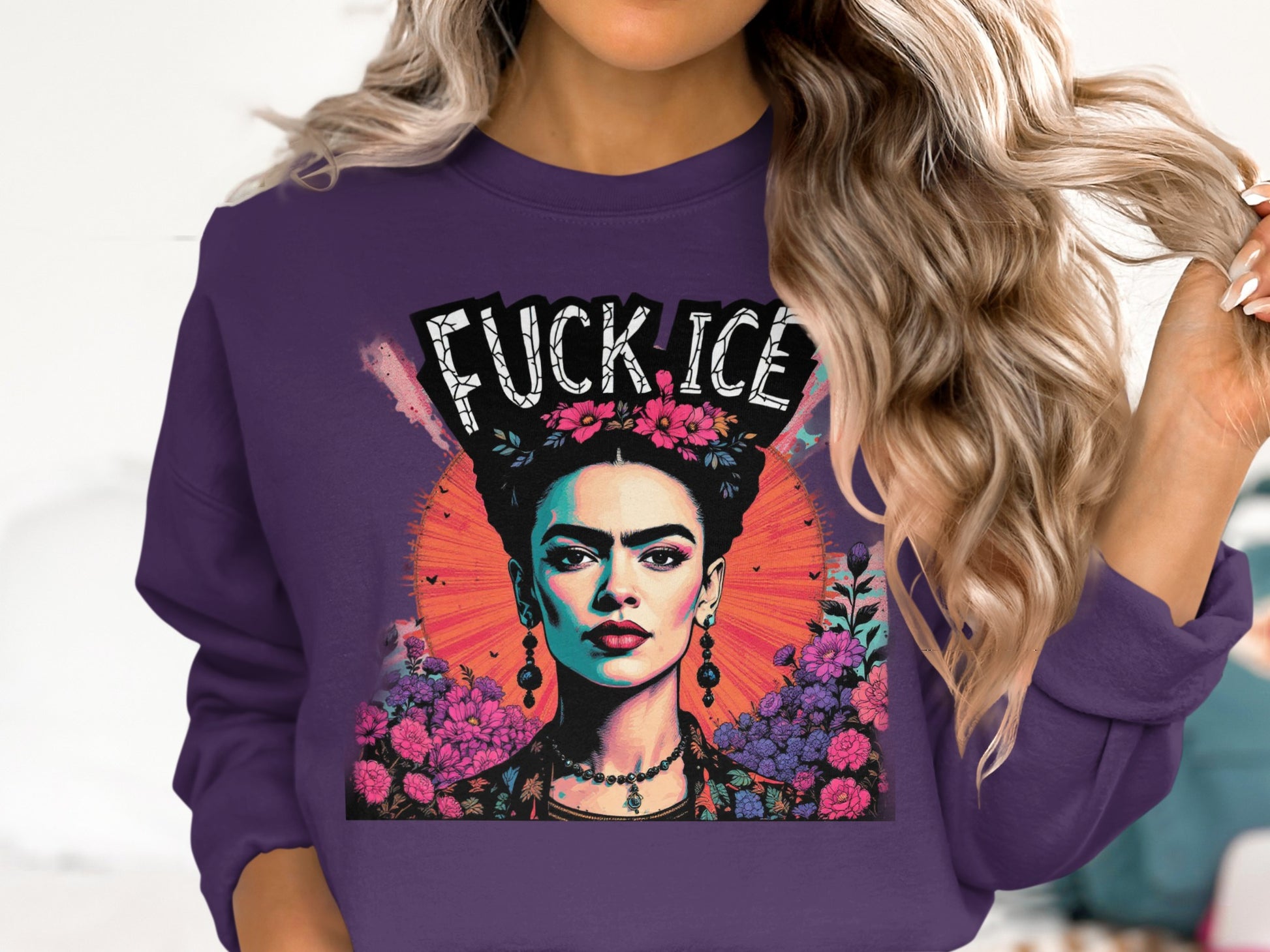 Frida Kahlo F**k Ice Artistic Sweatshirt Design