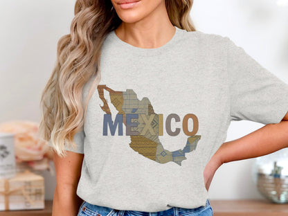 Stylish Grey Mexico Map Design T-Shirt product type