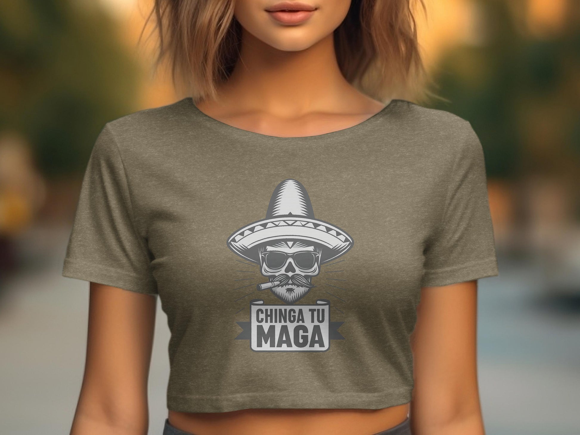 Chinga Tu Maga Graphic Printed Crop Top product