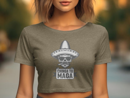 Chinga Tu Maga Graphic Printed Crop Top product