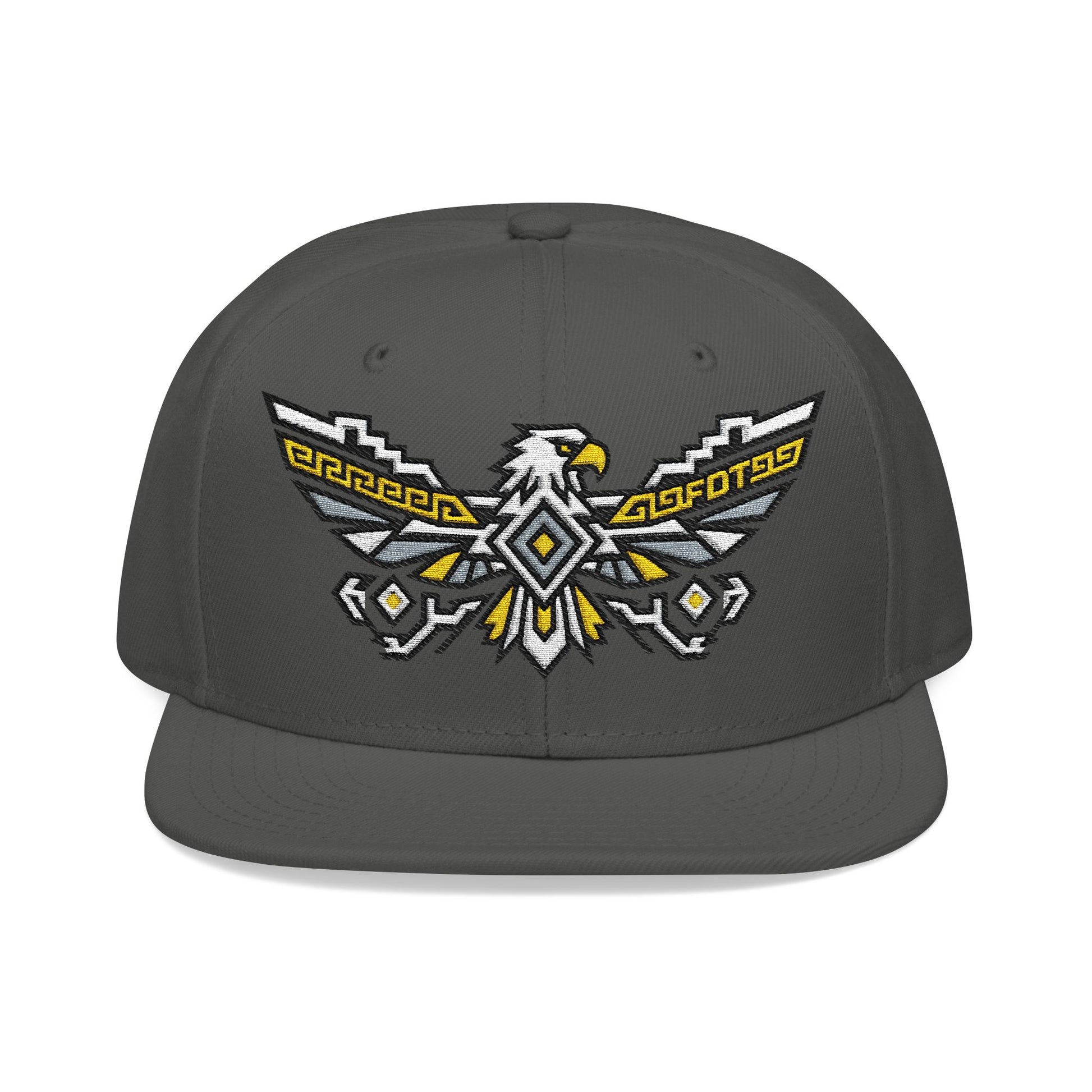 Grey flat brim cap with embroidered eagle and text "9GFOTGG".