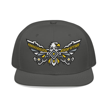 Grey flat brim cap with embroidered eagle and text "9GFOTGG".