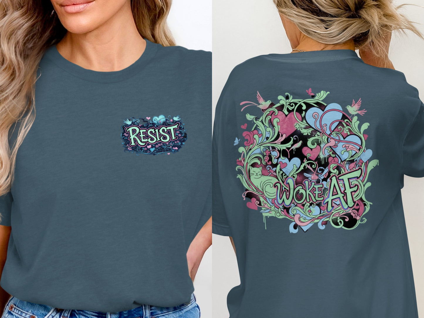 Resist and Woke AF Graphic Short Sleeve Shirt
