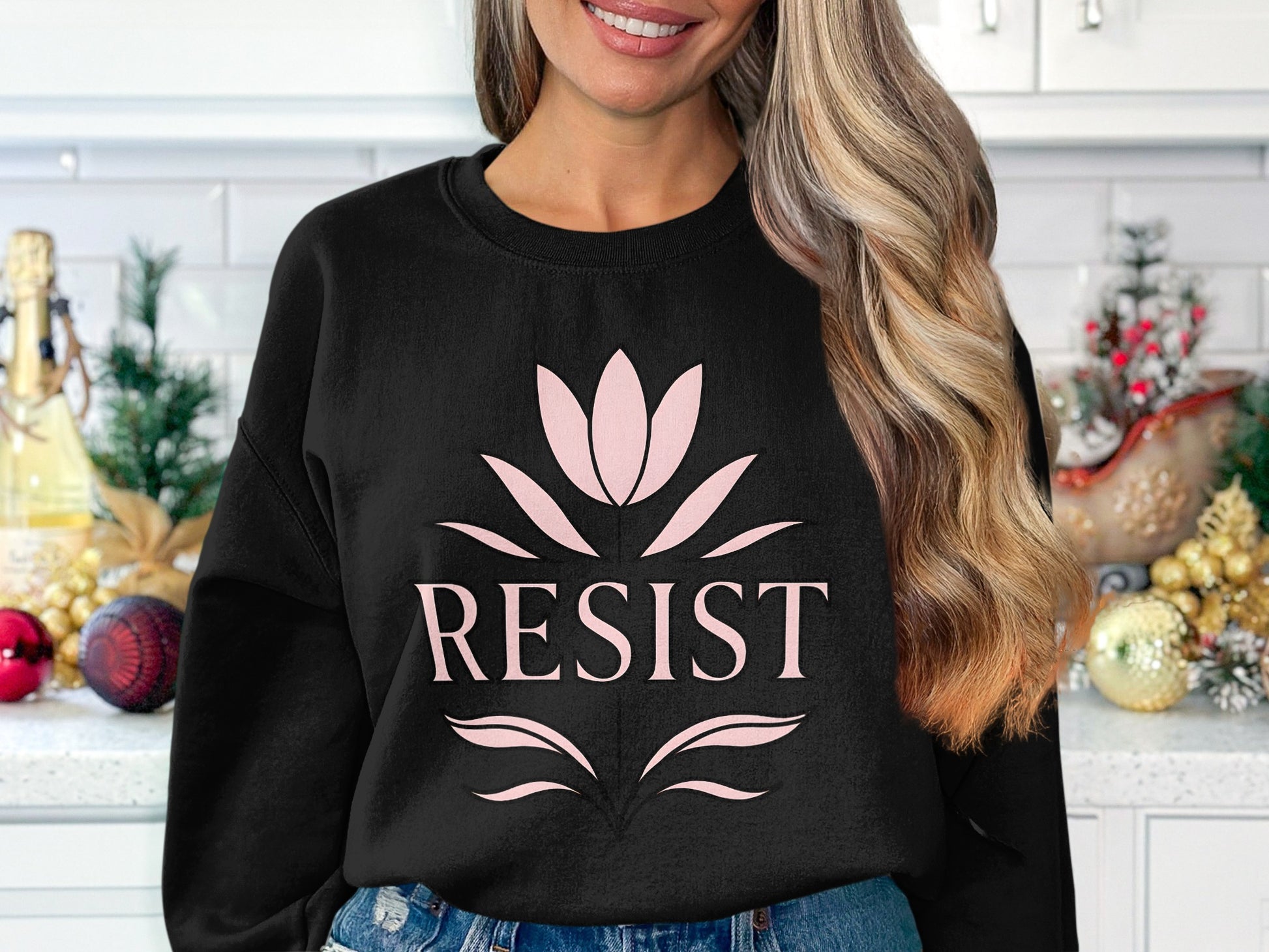 Resist Floral Design Comfortable Stylish Sweatshirt product type