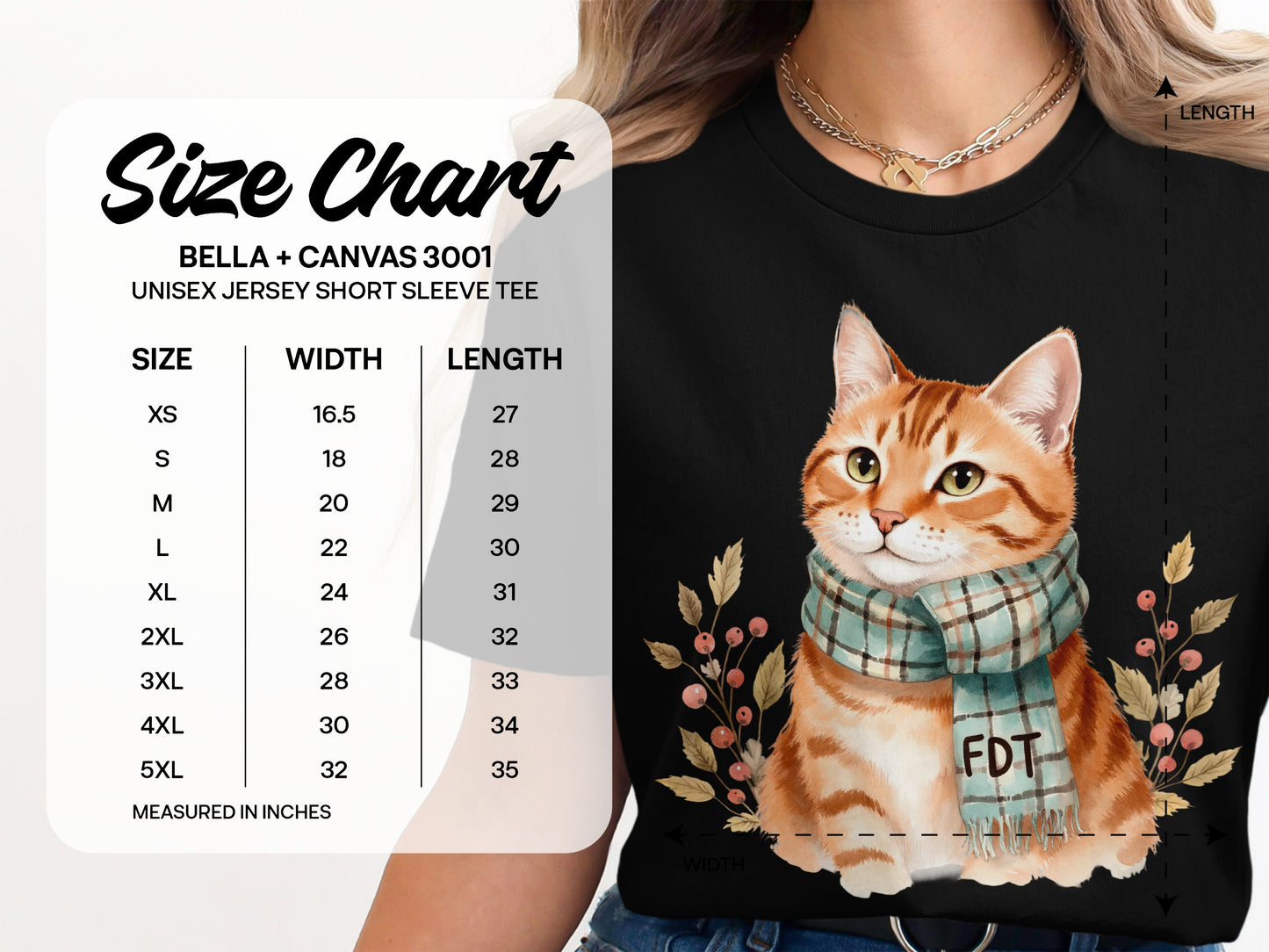 Cute Tabby Cat in Scarf Unisex Jersey Short Sleeve Tee