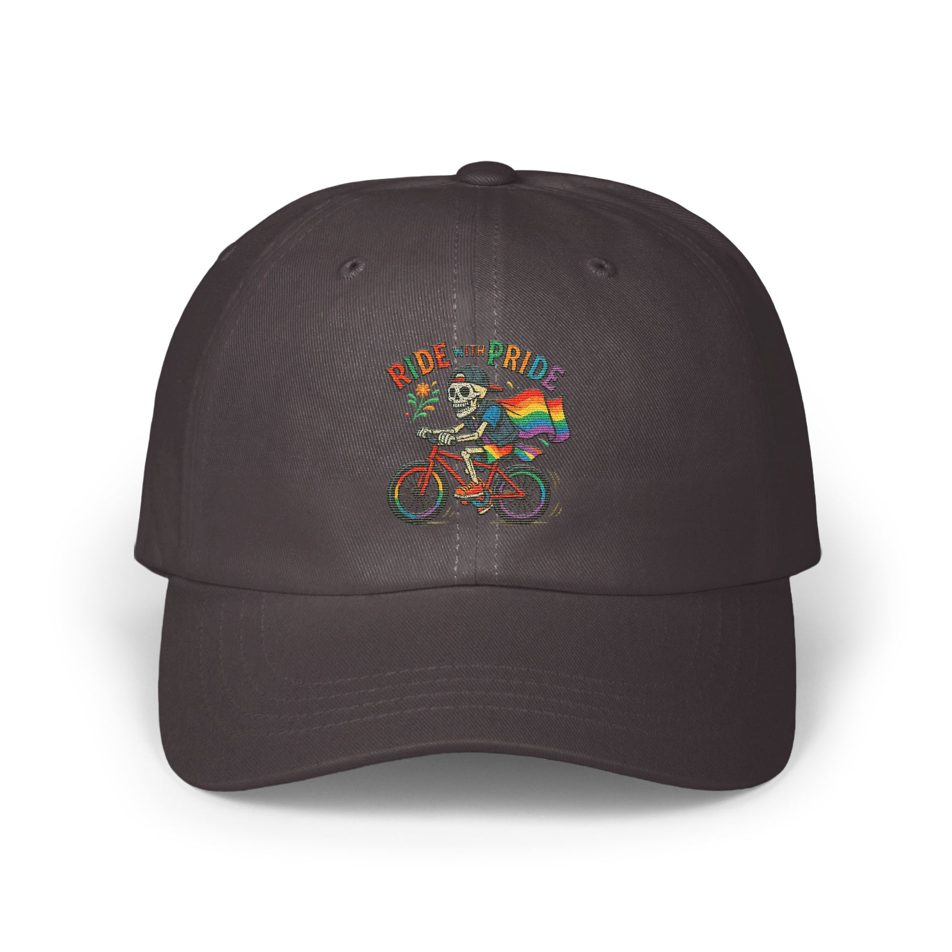 Ride With Pride Hat Unique Biking Skull and Flag Hat Product