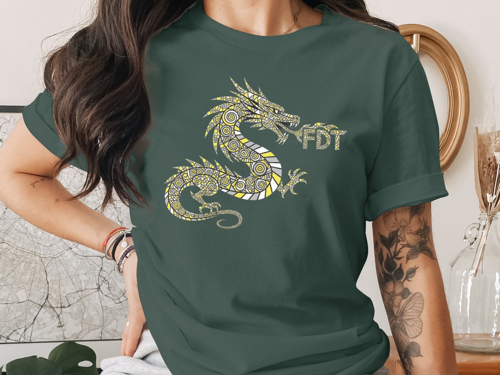Intricate Dragon Pattern FDT Graphic Tee product