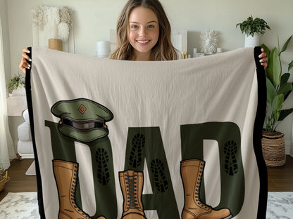 Dad Boots Hat Green Letters Blanket product type