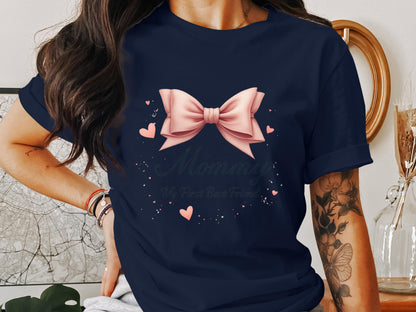 Heart and Bow Design Mom T-Shirt product