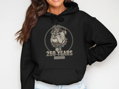 250 Years Devil Dog Hoodie for Bulldog Lovers