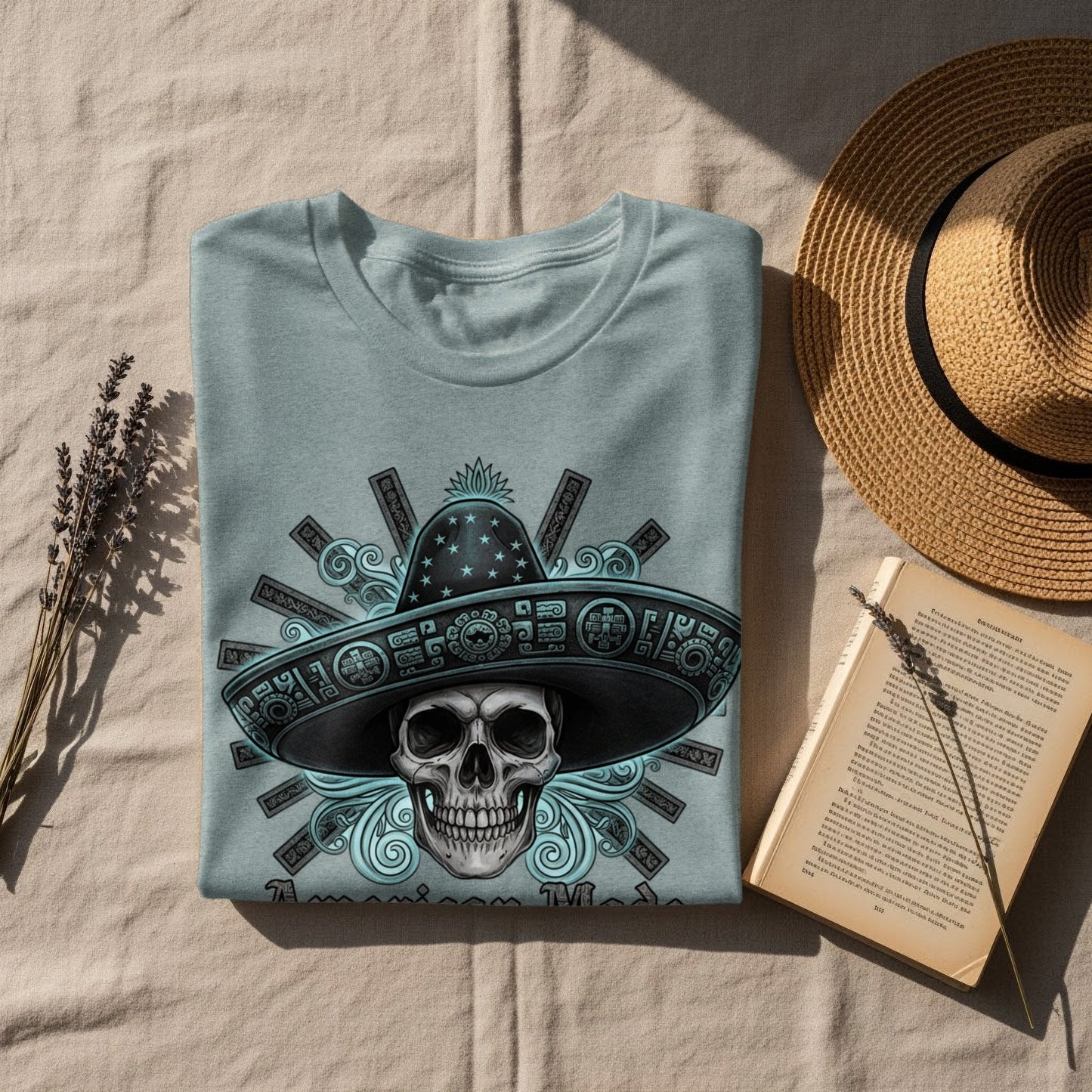 Festive Skull Wearing Sombrero Graphic Design product