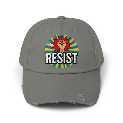 RESIST Fist Embroidered Distressed Dad Cap product type