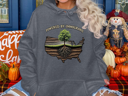 Powered by Immigrants Map Design Hoodie product
