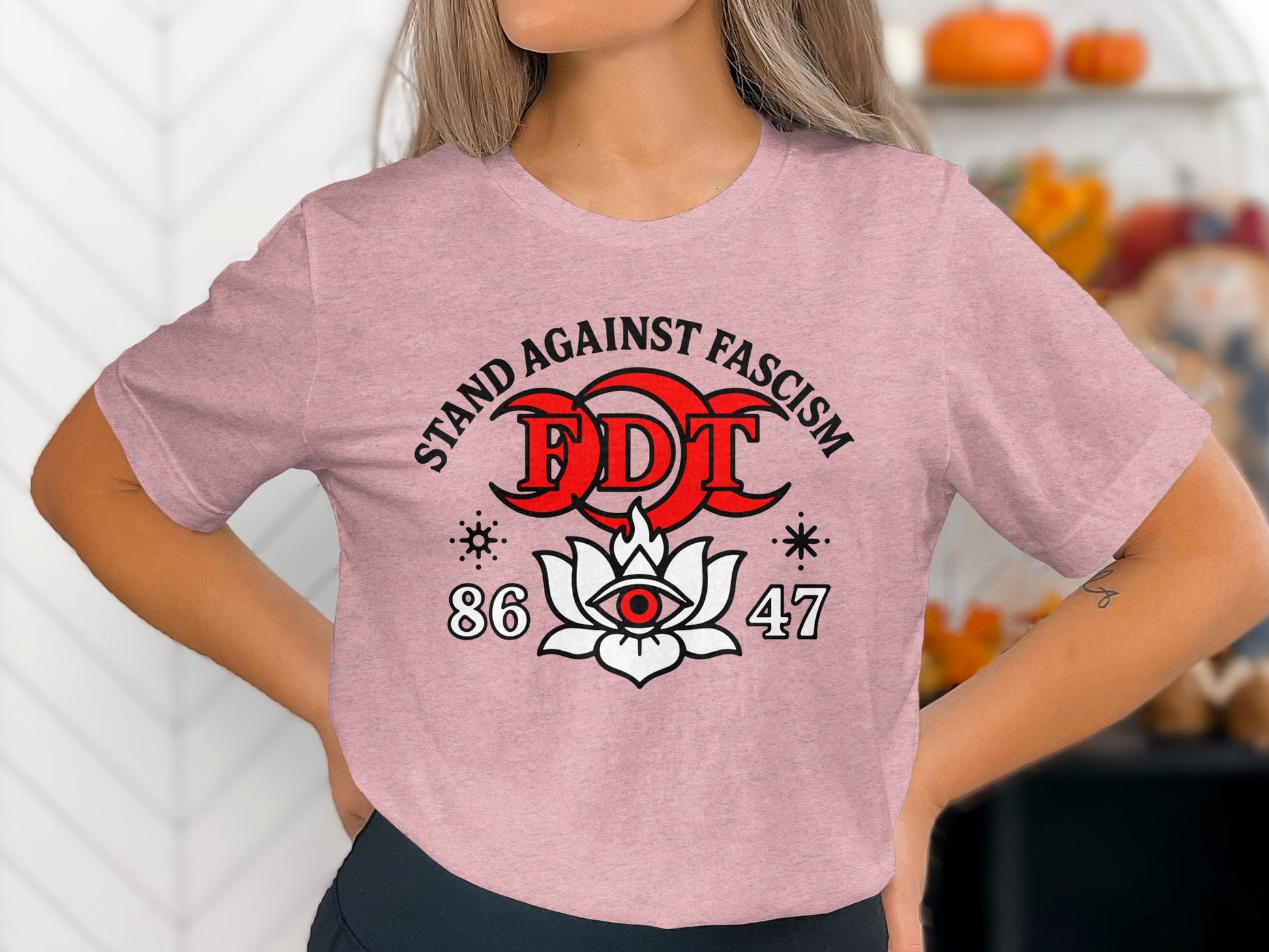 Stand Against Fascism FDT Graphic Tee Statement